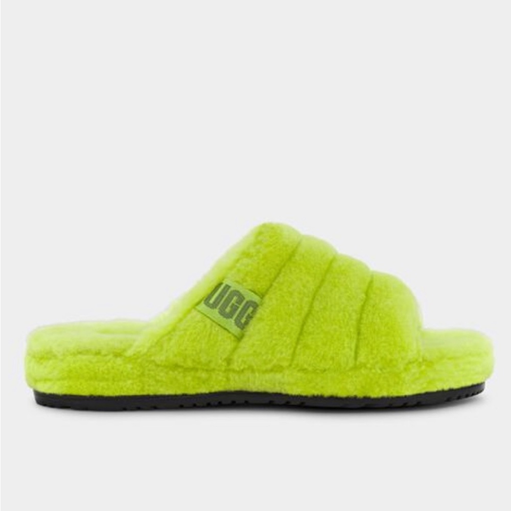 Mens neon green UGG slippers